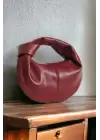 Helen Düğümlü Bordo Cilt Trend Kadın Mini Bowl Bag