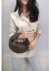 Helen Düğümlü Acı Kahve Trend Mini Kadın Bowl Bag