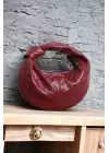 Helen Düğümlü Bordo Örgü Desen Trend Mini Kadın Bowl Bag