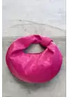 Helen Düğümlü Fuşya Örgü Desen Trend Mini Bowl Bag