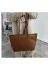 Monalisa Taba Retro Shopper Kadın Büyük Boy Omuz Çantası