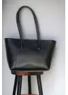 Monalisa Siyah Retro Shopper Kadın Büyük Boy Omuz Çantası