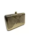 Ninette Gold Çizgi Desen Zincir Askılı Clutch Abiye Portföy Çanta