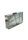 Alessia Metal Geometrik Çizgi Model Clutch Abiye Portföy Çanta