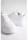 ALESSI Bağcıklı Ortopedik Taban Kadın Sneaker Ayakkabı BT Beyaz