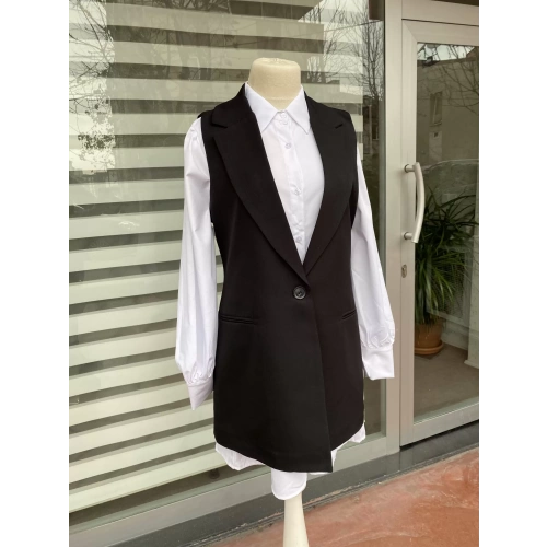 Kruvaze Yaka Blazer Yelek