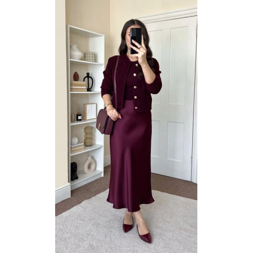 Atlas Saten Kumaş Etek