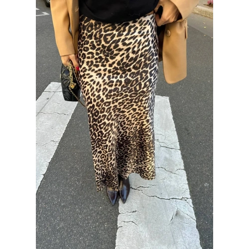 Leopar Desenli Atlas Saten Etek