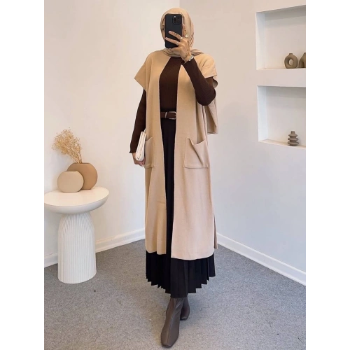 Uzun Cepli Triko Yelek