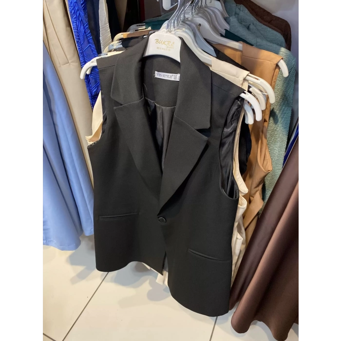 Kruvaze Yaka Blazer Yelek