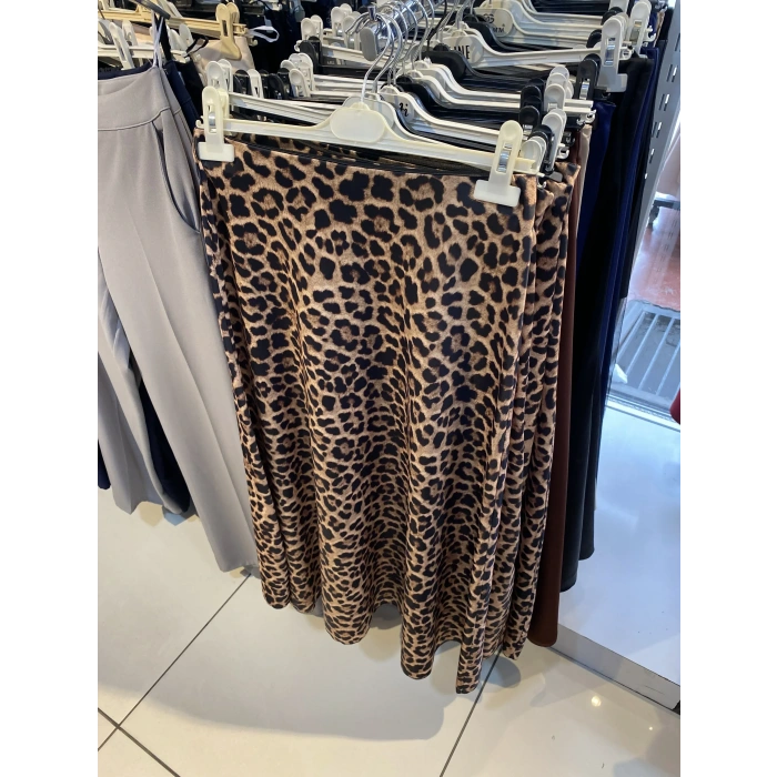 Leopar Desenli Atlas Saten Etek