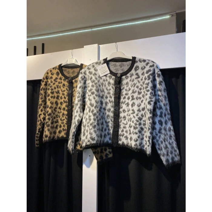 Leopar Desenli Kısa Hırka