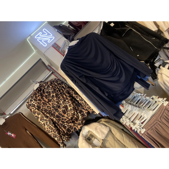 Leopar Desenli Sandy Bluz