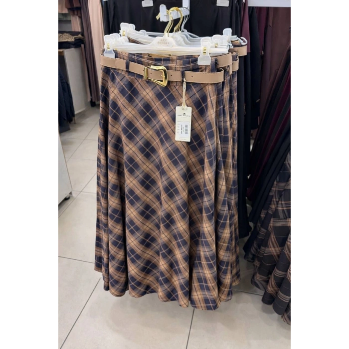 Premium Kalite Ekose Desenli Etek