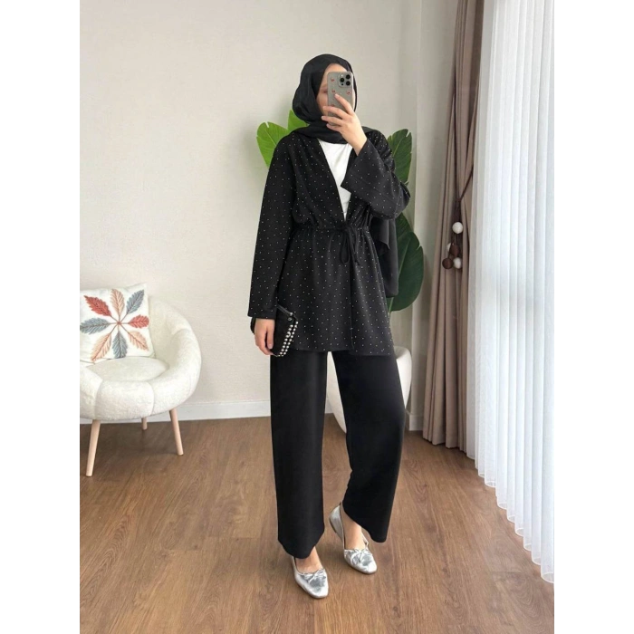 Taş Baskılı Kimono Takım