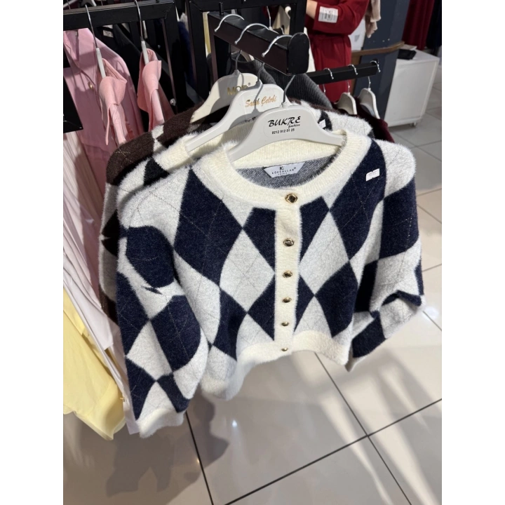 Baklava Desenli Premium Sakallı Hırka