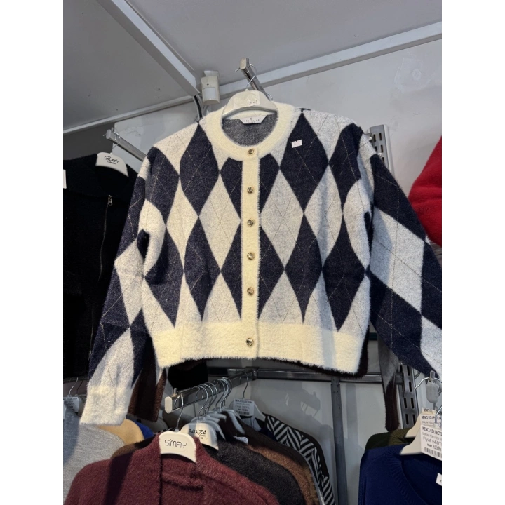 Baklava Desenli Premium Sakallı Hırka