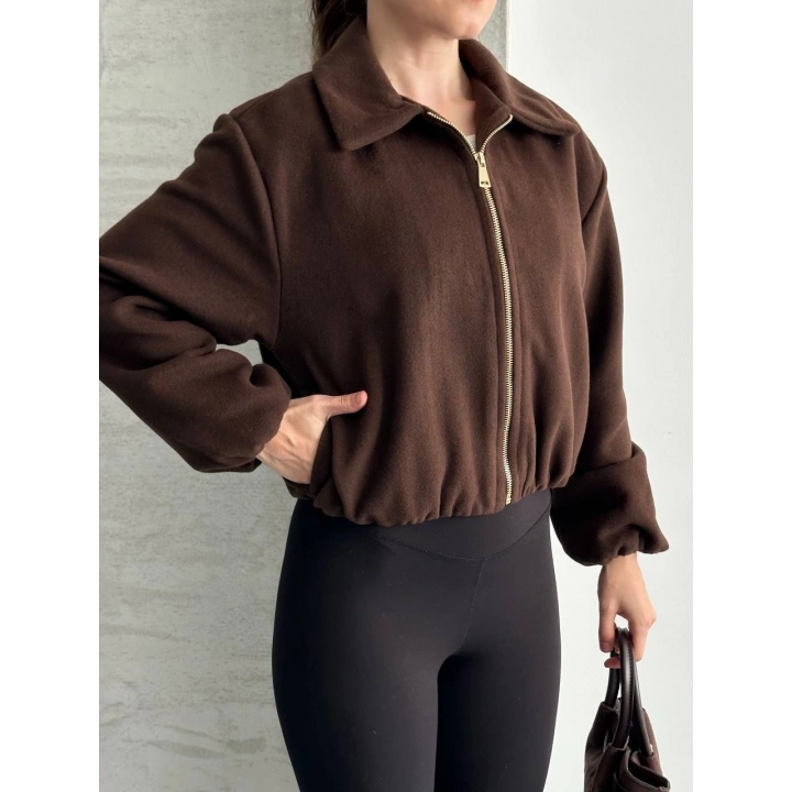 Kısa Kaşe Bomber Ceket