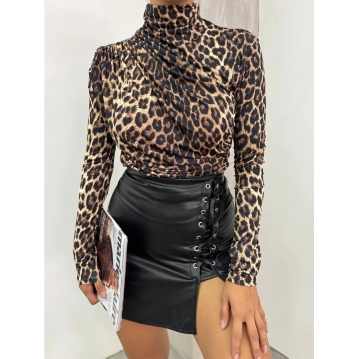 Leopar Desenli Sandy Bluz