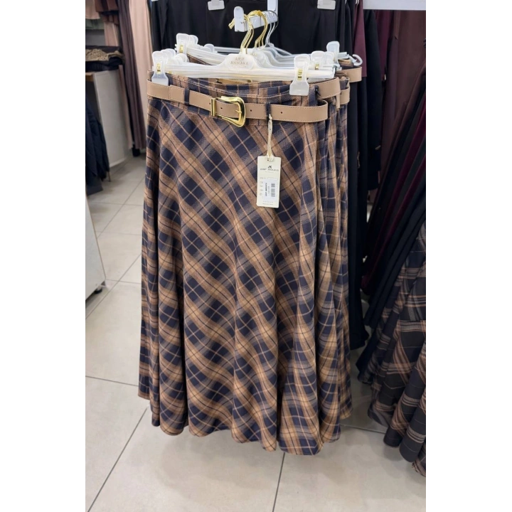 Premium Kalite Ekose Desenli Etek