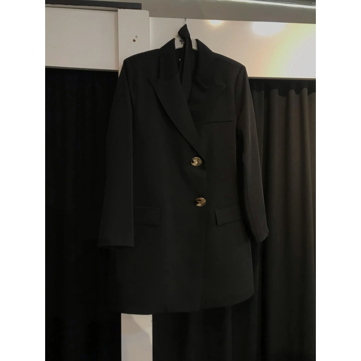 Premium Uzun Kuşaklı Blazer Ceket Takım