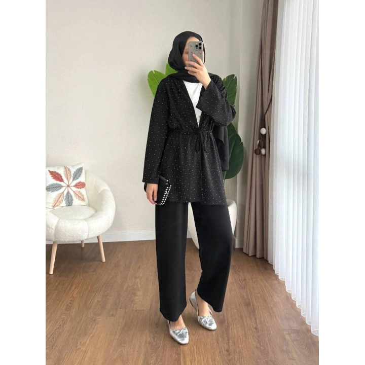 Taş Baskılı Kimono Takım