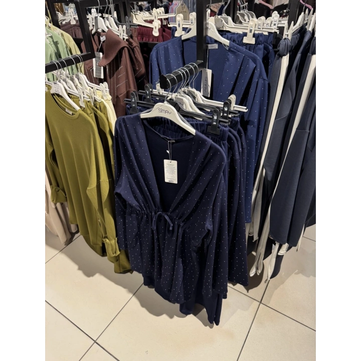 Taş Baskılı Kimono Takım