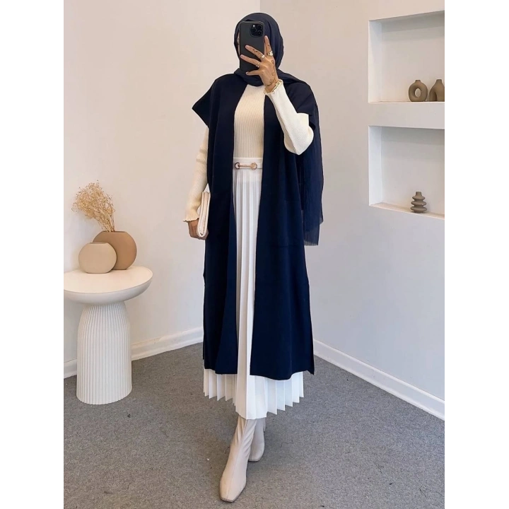 Uzun Cepli Triko Yelek