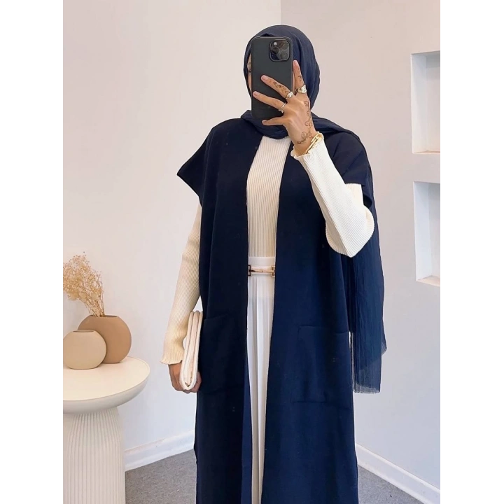 Uzun Cepli Triko Yelek