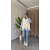 Kendinden Süveterli Standart Beden Çizgili Gömlek
