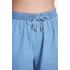 Lastikli Bel Cepli Geniş Paça İnce Kot Pantolon