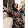 Leopar Desenli Hırka