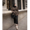 Leopar Desenli Hırka