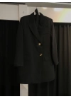 Premium Uzun Kuşaklı Blazer Ceket Takım