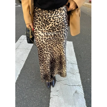 Leopar Desenli Atlas Saten Etek