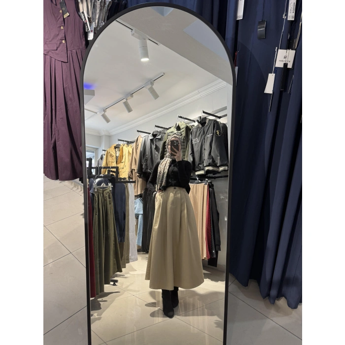 Pileli Gabardin Etek
