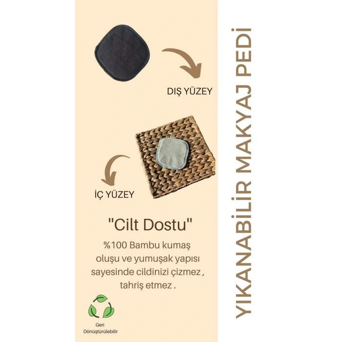 3lü Yıkanabilir Makyaj Temizleme Pedi