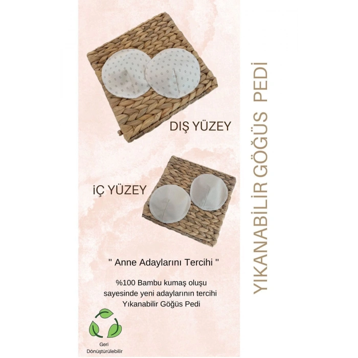 Bambu Sızdırmaz Yıkanabilir Göğüs Pedi ( 3 Çift )