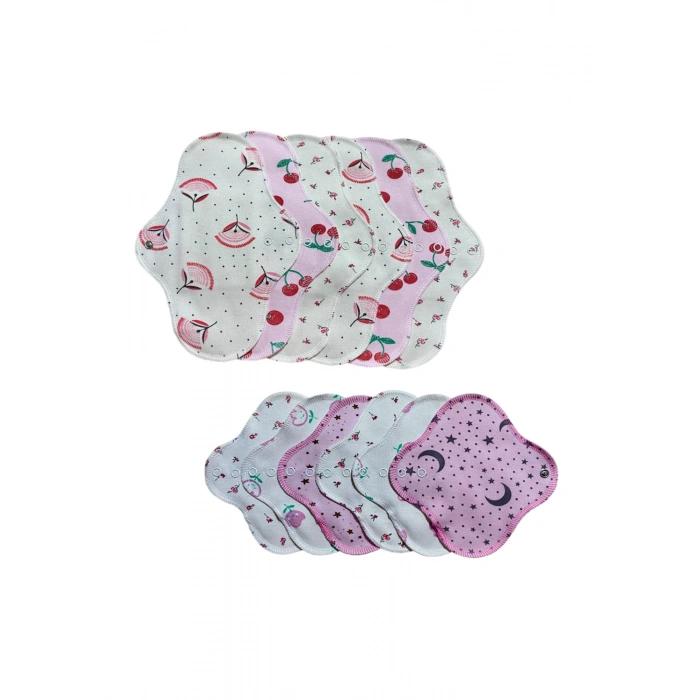 Bambu Yıkanabilir Doğal Kadın Pedii 12li (NORMAL - GÜNLÜK)karışık Renk