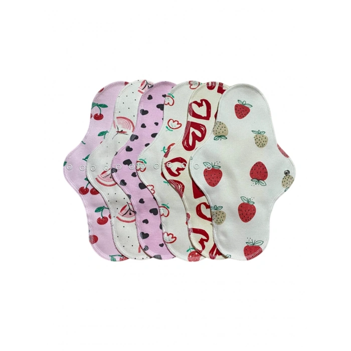 Yıkanabilir doğal kadın pedi gece set 6lı