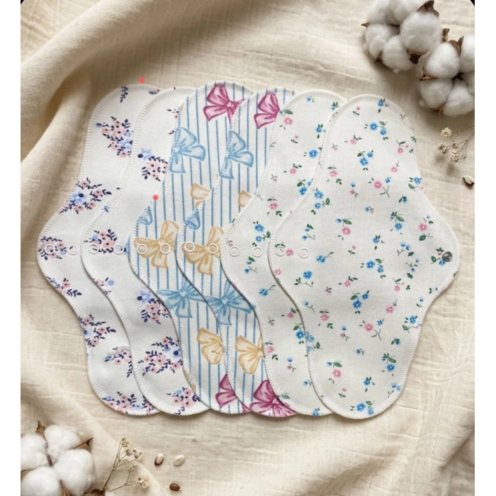 Bambu Yıkanabilir Doğal Kadın Pedi 6lı (GECE)