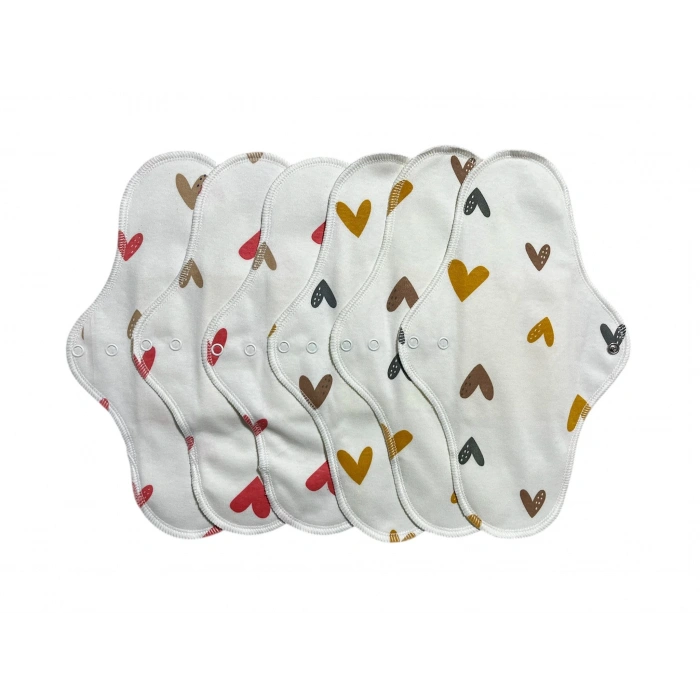 Yıkanabilir doğal kadın pedi gece set 6lı