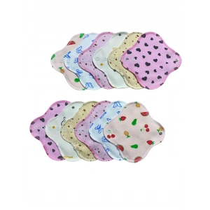 Bambu Yıkanabilir Doğal Kadın Pedi 12lı (GÜNLÜK)karışık Renk