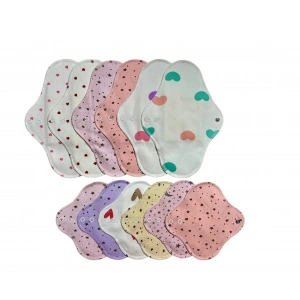 Bambu Yıkanabilir Doğal Kadın Pedii 12li (NORMAL - GÜNLÜK)karışık Renk