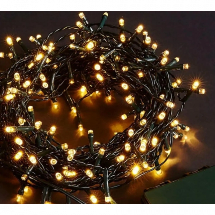 10m 100 Led Boncuk Lamba Gün Işığı Siyah Kablo