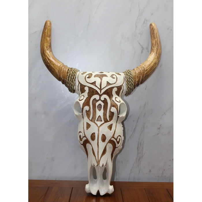 Ahşap Duvara Asmalı Bufalo Kafası