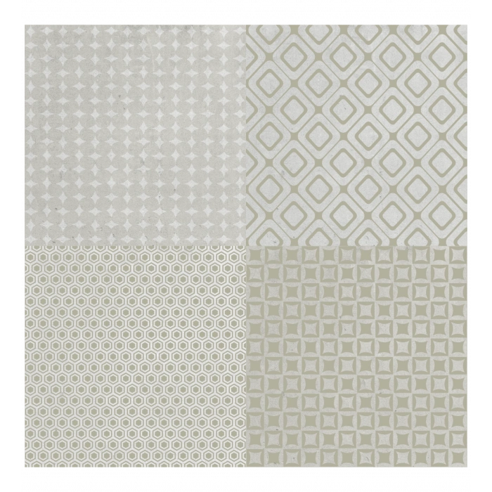 DecoHandy 30x30 cm Kendinden Yapışkanlı  Pvc Karo Mutfak Arası 4 Lü Karışık model  0,36m2