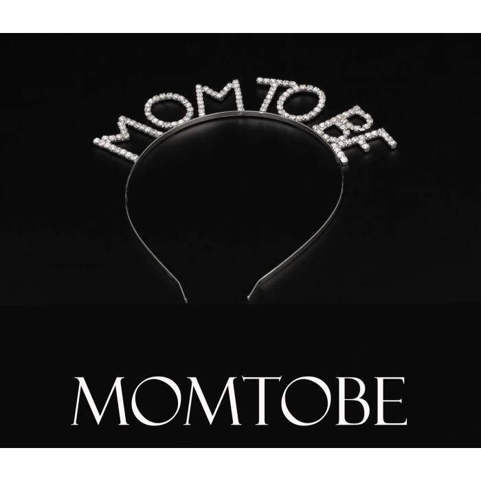 Kristal Taşlı Gümüş Renk Mom to Be Tacı Anne Tacı