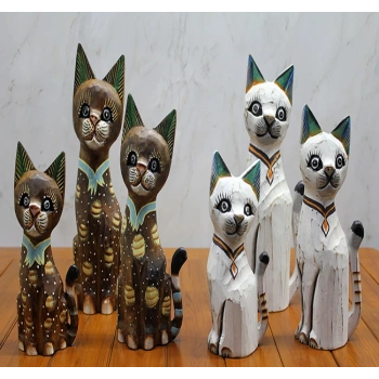 Ahşap 3lü Kedi Seti 50 Cm Model 3