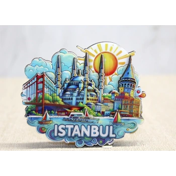Ahşap İstanbul Temalı Magnet - Model 4